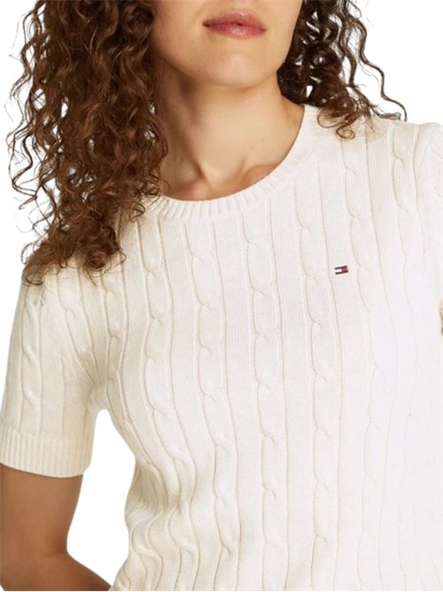 Maglia avorio in cotone Tommy Hilfiger | WW0WW387440F5
